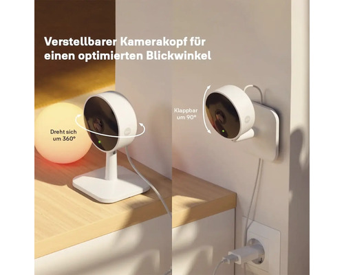 Sicherheitskamera mit verstellbarem Kamerakopf für optimierten Blickwinkel