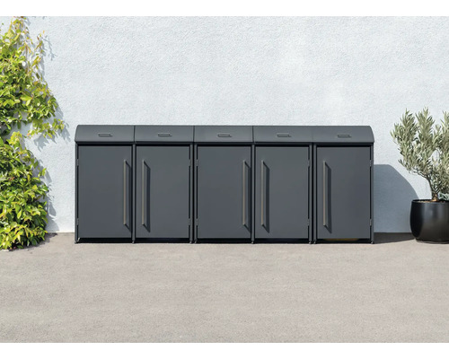 Mülltonnenbox WESTMANN Moderna 5 inkl. Gasdruckfedern 350 x 83 x 135 cm anthrazit Mülltonnenbox WESTMANN Moderna 5 inkl. Gasdruckfedern 350 x 83 x 135 cm anthrazit