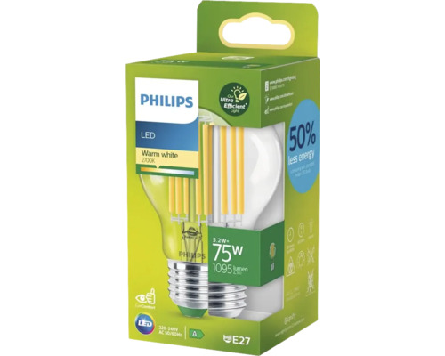 Philips LED Leuchtmittel mit E27 Fassung in Produktverpackung