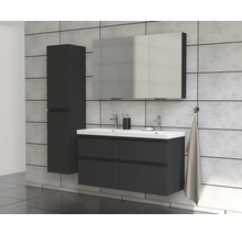 Jungborn Waschplatz TRENTA BxHxT 120x65x45 cm anthrazit matt mit Doppelwaschtisch Keramik Griffleiste schwarz