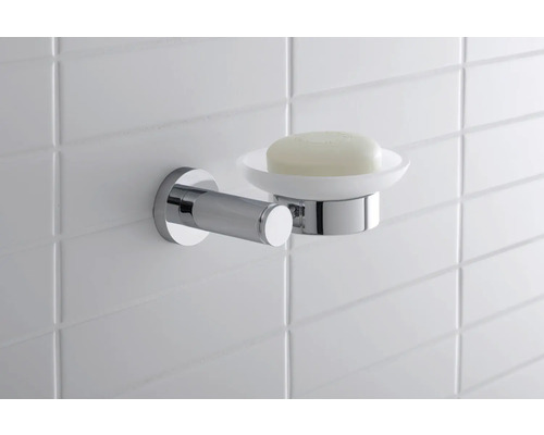 Seifenschale mit Halterung zur Wandmontage und Seife