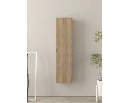 Hängeschrank aus Holz an einer Wand befestigt