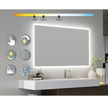 Beleuchteter Spiegel mit Touchfunktion und verschiedenen Farbtemperaturen im Badezimmer