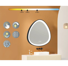 Beleuchteter Spiegel im Badezimmer mit Touchfunktion, einstellbarer Farbtemperatur, Heizfunktion und IP44 Schutzart.