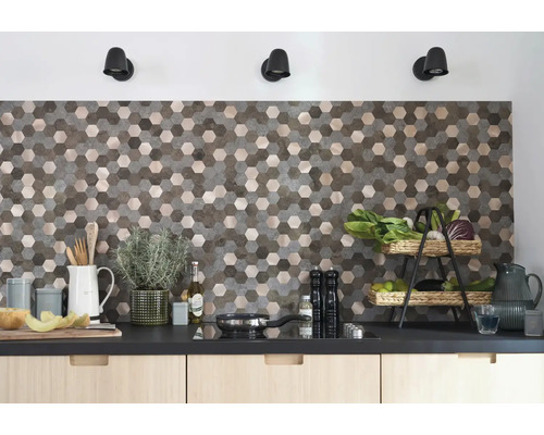 Selbstklebende Wandfliesen Wall Tiles Premium Hexagon braun bronze 30,4 x 30,4 cm 1 St.