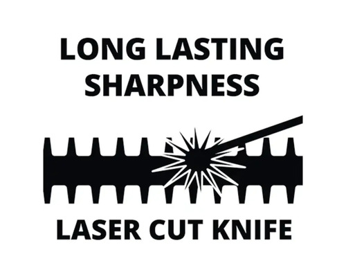 Symbol für langanhaltende Schärfe durch Laser-Cut-Messer