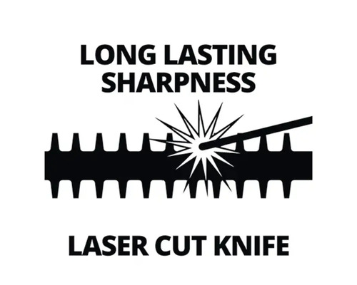 Symbol für langanhaltende Schärfe des Laserschnittmessers