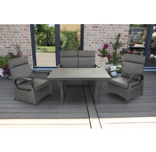Dining-Set Gartenmöbelset Loungeset bellavista - Home&Garden® 4 -Sitzer Aluminium Polyrattan grau