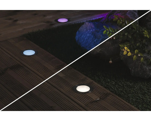 Bodendiele mit eingebauten LED-Leuchten zur Gartenbeleuchtung