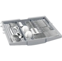 Besteckkorb für Geschirrspüler mit Besteck und Geschirr