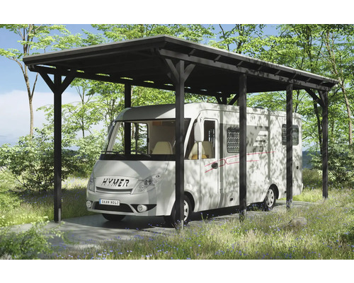 Carport für Wohnmobil SKAN HOLZ Emsland inkl. Pfostenanker 404 x 846 cm anthrazit