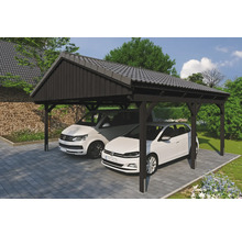 Doppelcarport SKAN HOLZ Fichtelberg inkl. Pfostenanker 618 x 566 cm anthrazit