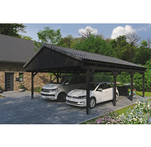 Doppelcarport SKAN HOLZ Fichtelberg inkl. Pfostenanker 618 x 808 cm anthrazit