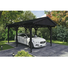Einzelcarport SKAN HOLZ Fichtelberg inkl. Pfostenanker, schwarze Dachschindeln 317 x 566 cm anthrazit