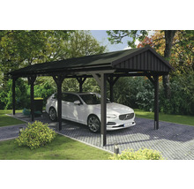 Einzelcarport SKAN HOLZ Fichtelberg inkl. Pfostenanker, schwarze Dachschindeln 317 x 808 cm anthrazit