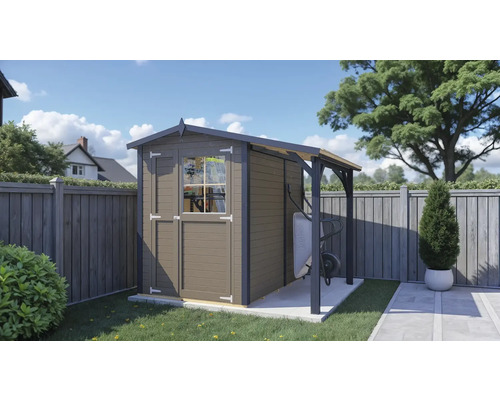 Gartenhaus Bertilo Tonio 1 Plus inkl. Schleppdach 244 x 233 cm beige exclusiv bei Hornbach Gartenhaus Bertilo Tonio 1 Plus inkl. Schleppdach 244 x 233 cm beige exclusiv bei Hornbach