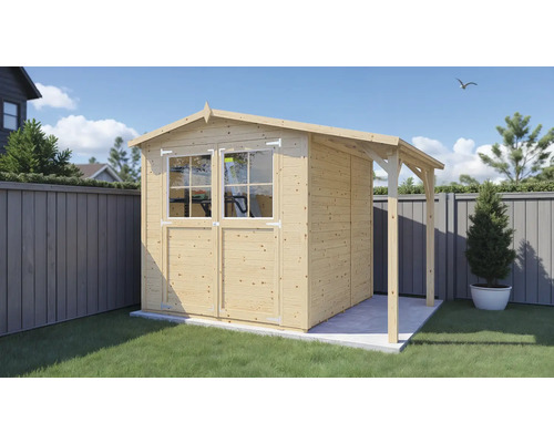 Gartenhaus Bertilo Tonio 2 Plus inkl. Schleppdach 297 x 233 cm natur exclusiv bei Hornbach Gartenhaus Bertilo Tonio 2 Plus inkl. Schleppdach 297 x 233 cm natur exclusiv bei Hornbach