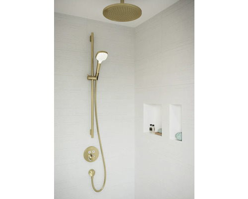 Duschsystem mit Kopfbrause und Handbrause im Badezimmer