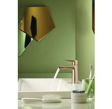 hansgrohe Waschtischarmatur TALIS E 110 CoolStart brushed bronze gebürstet mit Zugstangen-Ablaufgarnitur 71713140