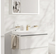 hansgrohe Waschtischarmatur TECTURIS E 80 CoolStart brushed bronze gebürstet mit Zugstangen-Ablaufgarnitur 73004140