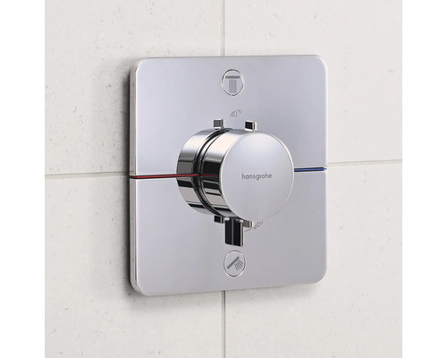 Hansgrohe Duscharmatur mit Temperaturregler an der Wand