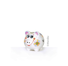 Keramik Sparschwein mit Blumenmuster