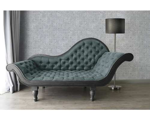 Chaiselongue mit Polsterung und Stehlampe