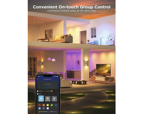 Smart Home Beleuchtung mit App-Steuerung für Gruppen