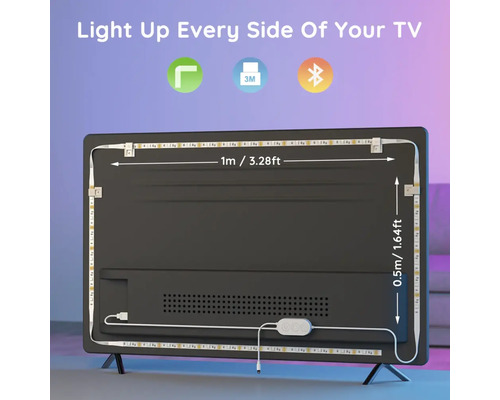 LED-Streifen zur TV-Hintergrundbeleuchtung mit einer Länge von 1 Meter