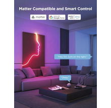 GOVEE Smart LED Strip RGB Neon Rope Light 2S weiß 4m Matter
