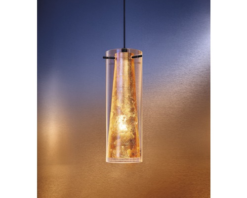Hängelampe mit klarem Zylinder und Innenleuchte