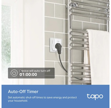 Taposmart Plug an Wandsteckdose mit Handtuchwärmer im Badezimmer