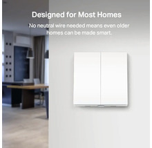 Weißer Doppel-Lichtschalter zur Hausautomation