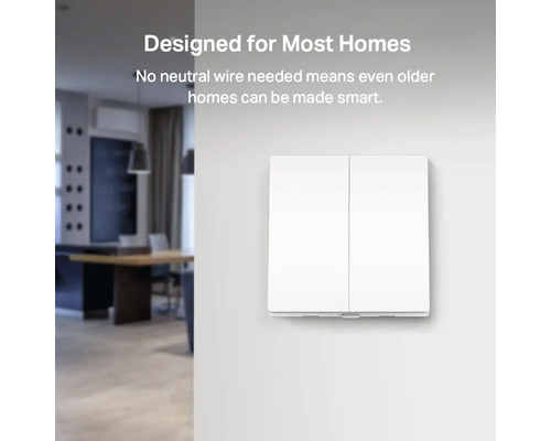 Weißer Doppel-Lichtschalter zur Hausautomation