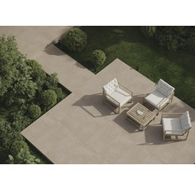 FLAIRSTONE Feinsteinzeug Terrassenplatte Borkum 2.0 beige rektifizierte Kante 60 cm x 60 cm x 2 cm