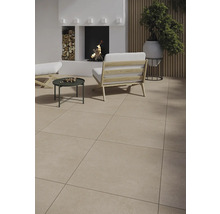 FLAIRSTONE Feinsteinzeug Terrassenplatte Borkum 2.0 beige rektifizierte Kante 60 cm x 60 cm x 2 cm
