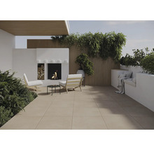 FLAIRSTONE Feinsteinzeug Terrassenplatte Borkum 2.0 beige rektifizierte Kante 60 cm x 60 cm x 2 cm