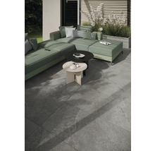 Terrassenplatte Feinsteinzeug Authority Grey rektifizierte Kante 120 cm x 60 cm x 2 cm