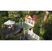 Gartenhaus Palmako Claudia 11,5 m² inkl. Fußboden 444 x 354 cm dunkelgrau-weiß