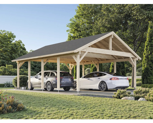 Doppelcarport Palmako Robert 40,6 m² 555 x 732 cm natur