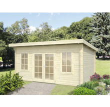 Gartenhaus Palmako Lisa 14,2 m² inkl. Fußboden 494 x 394 cm hellgrau-anthrazit