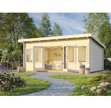 Gartenhaus Palmako Lisa 19,4 m² inkl. Fußboden 578 x 447 cm hellgrau-anthrazit