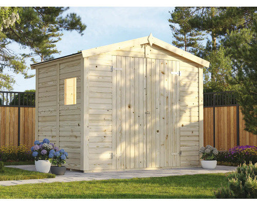 Gartenhaus aus Holz mit Doppeltür und Fenster