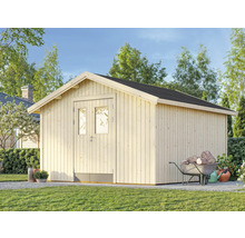 Gartenhaus aus Holz mit Doppeltür und Satteldach im Garten
