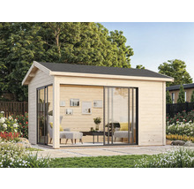 Gartenhaus Palmako Amanda 11,2 m² Slide Plus inkl. Fußboden 434 x 340 cm tauchgrundiert braun