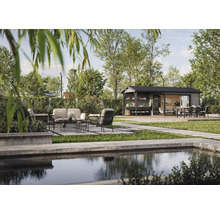 Gartenhaus Palmako Amanda 11,2+7,8 m² Slide Plus inkl. Fußboden 712 x 340 cm tauchgrundiert grau