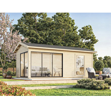 Gartenhaus Palmako Amanda 17,1 m² Slide inkl. Fußboden 639 x 340 cm weiß-anthrazit
