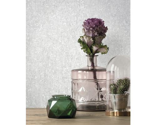 Dekorative Szene mit Blumen, Kakteen und Ornamenttapete