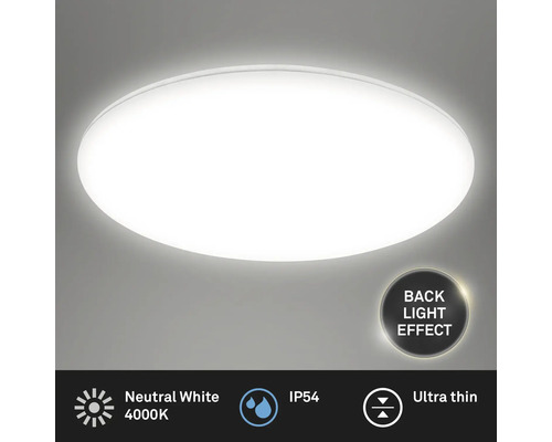 LED Deckenleuchte IP54 18W 2400 lm 4000 K HxØ 5,5x29 cm Rowny weiß Backlight Flache Deckenleuchte mit Hintergrundbeleuchtung
