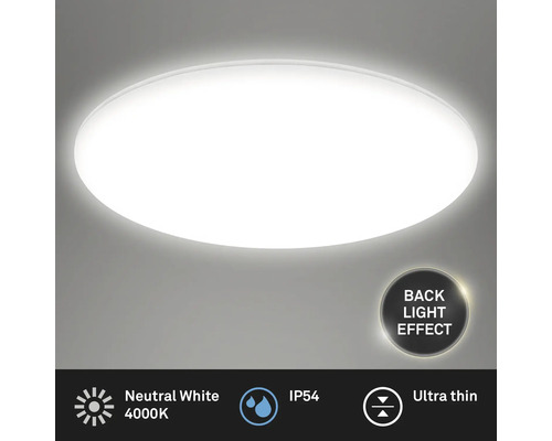 LED Deckenleuchte IP54 36W 3600 lm 4000 K HxØ 5,5x35 cm Rowny weiß Backlight Runde LED Deckenleuchte mit Hintergrundbeleuchtung und Schutzart IP54